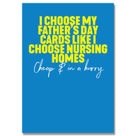 Blue Fathers Day Nursing Home Card
